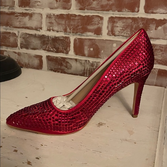 LAUREN LORRAINE Dazzle Heels In Red Size 10 - Picture 1 of 5